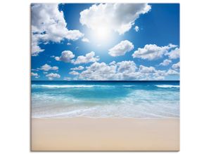 4055327252959 - Wandbild ARTLAND Großartige Strandlandschaft Bilder Gr B H 70 cm x 70 cm Leinwandbild Strand quadratisch 1 St blau Bild Metallbild Metallbilder Bilder als Alubild Leinwandbild Wandaufkleber oder Poster in versch Größen