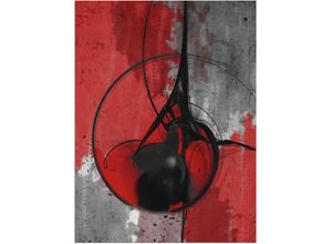 4058661012340 - Wandbild ARTLAND Abstrakt in rot und schwarz Bilder Gr B H 45 cm x 60 cm Alu-Dibond-Druck Gegenstandslos Hochformat 1 St rot Bild Metallbild Metallbilder Bilder als Alubild Leinwandbild Wandaufkleber oder Poster in versch Größen