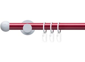 4016318404825 - Gardinenstange Fertigstilgarnitur 20 mm Power Celebration Kugel Gardinenstangen Gr L 160 cm Ø 2 mm 1 St 1 läufig rot (rot weiß) Gardinenstange Gardinenstangen Wandmontage Komplett Farbkombination