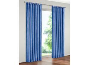 4004567021603 - Vorhang WIRTH Trondheim 328 g m² Gardinen Gr 160 cm Schlaufen 132 cm blau (royalblau) Schlaufen Gardine