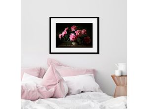 4049009840565 - Bild QUEENCE Lucia Bilder Gr B H 70 cm x 50 cm Wandbild Blumen Querformat 1 St rosa Bild Kunstdruck Bilder mit Rahmen