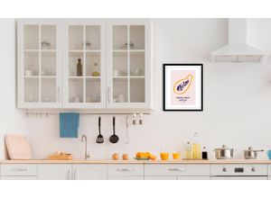 4067437335835 - Bild QUEENCE Papaya Bilder Gr B H 40 cm x 50 cm Wandbild Hochformat 1 St bunt (lila orange beige) Kunstdrucke gerahmt