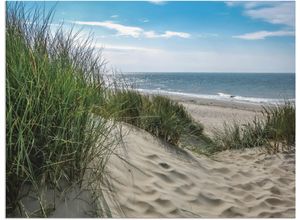 4059745664844 - Wandbild ARTLAND Dünenlandschaft im Sommer an der Nordsee Bilder Gr B H 60 cm x 45 cm Alu-Dibond-Druck Strand 1 St grün Bild Kunstdruck Kunstdrucke Bilder als Alubild Leinwandbild Wandaufkleber oder Poster in versch Größen