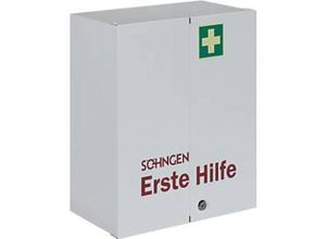 4250108800873 - Verbandschrank ROM DIN 13169 2-türig abschließbar 2 Böden 2 Schübe 6 Ablageschalen & 2 Schlüssel befüllt Stahlbl