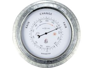 8717713028888 - Wand-Barometer Orchid Metall silber ø 22 cm für Innen und Außen - Nextime