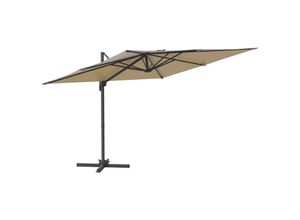 8720845690328 - Bonnevie - AmpelschirmSonnenschirm mit Aluminium-Mast Taupe 400x300 cm vidaXL