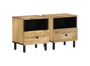 8720845423162 - Vidaxl - Nachttische 2 Stk 40x33x46 cm Massivholz Mango Braun