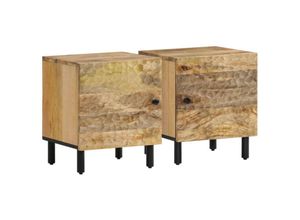 8720845423063 - Vidaxl - Nachttische 2 Stk 40x33x46 cm Massivholz Mango Braun