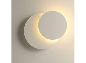 0723496954038 - Comely - Innenwandleuchte 12W Weiß Moderne led Wandleuchte Creative Eclipse 2 in 1 360° Drehbar 3000K Warmweiß Beleuchtung Licht für Wohnzimmer