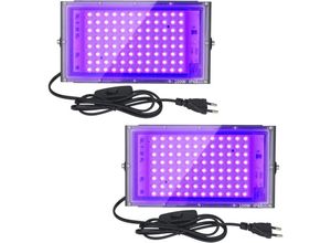 6220058839825 - 2 Stück UV-LED-Projektor 100 w Schwarzlicht IP65 wasserdicht ultraviolette LED-Lampe Effektbeleuchtung für Aquarium Party fluoreszierende