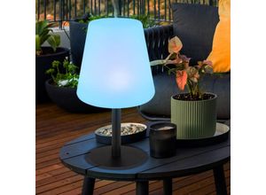 9007371508419 - Solarlampen für Außen Tisch Solar Tischleuchte Balkon LED Solar Tischlampe mit RGB Farbwechsel Stufenschalter Farben fixierbar DxH 15 x 30 cm