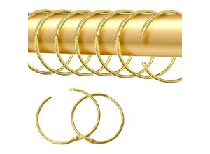 5328838177912 - Tigrezy - 20 Stück Vorhangringe zum Öffnen 50 mm Vorhangringe Vorhangringe Duschvorhang-Clips Metall-Clips für Vorhänge und Gardinenstangen (Gold)