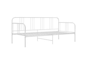 8720286162491 - Bonnevie - Schlafsofa BettgestellSchlafzimmerbett Weiß Metall 90x200 cm vidaXL