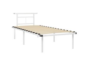 8720286162903 - Bonnevie - BettgestellSchlafzimmerbett Weiß Metall 90x200 cm vidaXL