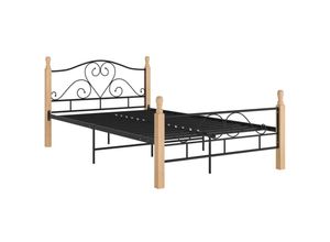 8720286163191 - Bonnevie - BettgestellSchlafzimmerbett Schwarz Metall 120x200 cm vidaXL