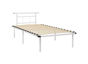 8720286162934 - Bonnevie - BettgestellSchlafzimmerbett Weiß Metall 100x200 cm vidaXL 8720286162934 - Bonnevie - BettgestellSchlafzimmerbett Weiß Metall 100x200 cm vidaXL