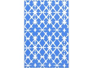 8720286064429 - Bonnevie - Outdoor-TeppichAußenteppich Blau und Weiß 120x180 cm pp vidaXL