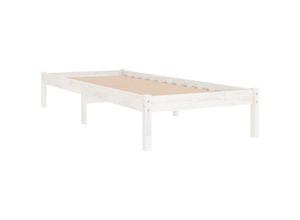 8720286762349 - Bonnevie - MassivholzbettSchlafzimmerbett Weiß Kiefer 100x200 cm vidaXL