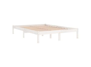 8720286762592 - Bonnevie - MassivholzbettSchlafzimmerbettDoppelbett Weiß 180x200 cm vidaXL