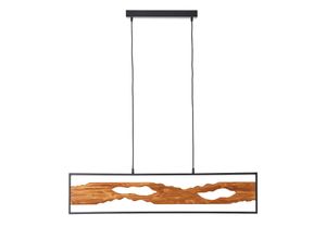 Image of Brilliant LED Pendelleuchte 100cm Schwarz/Holz, Aluminium/Metall/Holz Pendelleuchte LED Holz, Deckenlampe LED Pendelleuchte Holz Pendelleuchte Esstisch, Lampe Holz Wohnzimmerlampe LED Adjustable Lamp