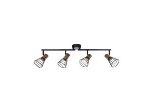 4004353326547 - BRILLIANT Lampe Manama Spotrohr 4flg holz dunkel schwarz matt 4x D45 E14 18W geeignet für Tropfenlampen (nicht enthalten) Köpfe schwenkbar   Arme schwenkbar