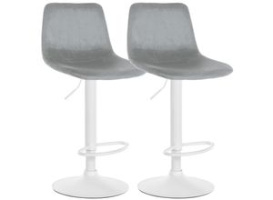 4255716312657 - 2er Set Barhocker Divo Samt I Höhenverstellbare Barstühle Mit Metallgestell I Thekenhocker Mit Integrierter Fußstütze