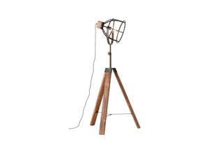 4004353350887 - BRILLIANT Lampe Matrix Wood Standleuchte dreibeinig schwarz stahl 1x G95 E27 60W geeignet für Normallampen (nicht enthalten) In der Höhe einstellbar