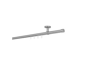 4066866188913 - Ondeco - Gardinenstange auf Maß Innenlauf 20mm Cap 1-lauf Vorhangstange Deckenträger 4cm Stilgarnitur mit Gleiter für Vorhänge - Edelstahl-Optik 4066866188913 - Ondeco - Gardinenstange auf Maß Innenlauf 20mm Cap 1-lauf Vorhangstange Deckenträger 4cm Stilgarnitur mit Gleiter für Vorhänge - Edelstahl-Optik