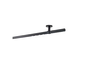 4066866193665 - Ondeco - Gardinenstange auf Maß Innenlauf 20mm Match 1-lauf Vorhangstange Deckenträger 4cm Stilgarnitur mit Gleiter für Vorhänge - Schwarz - 140cm