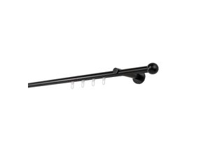 4066866176330 - Ondeco - Gardinenstange auf Maß Innenlauf 20mm Ball 1-lauf Vorhangstange Wandträger 12cm Stilgarnitur Gleiter für Vorhänge - Schwarz - 170cm 4066866176330 - Ondeco - Gardinenstange auf Maß Innenlauf 20mm Ball 1-lauf Vorhangstange Wandträger 12cm Stilgarnitur Gleiter für Vorhänge - Schwarz - 170cm