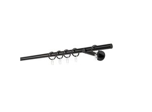 4066866119580 - Ondeco - Gardinenstange auf Maß 20mm Match 1-lauf Vorhangstange Wandträger 12cm Stilgarnitur mit Ringen für Vorhänge - Schwarz - 150cm 4066866119580 - Ondeco - Gardinenstange auf Maß 20mm Match 1-lauf Vorhangstange Wandträger 12cm Stilgarnitur mit Ringen für Vorhänge - Schwarz - 150cm