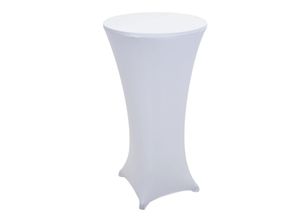 4057651422329 - Stehtischhusse MCW-J30 Tischhusse Husse Bezug Überzug Stretch Ø 60cm ~ weiß
