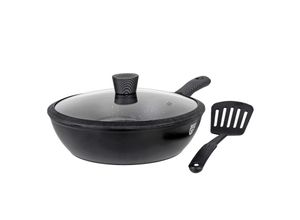 4010094024598 - Alu Pfanne 28 cm abnehmbarer Griff mit Pfannenwender Alu-Line