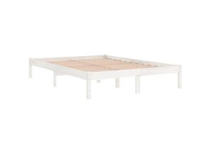 8720286762646 - Bonnevie - MassivholzbettSchlafzimmerbettDoppelbett Weiß Kiefer 200x200 cm vidaXL