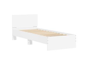 8721012240025 - Vidaxl - Bettgestell mit Kopfteil Weiß 90x190 cm Holzwerkstoff Weiß