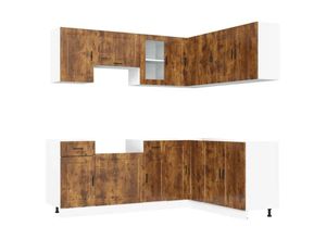 8721158505743 - Vidaxl - 11-tlg Küchenschrank-Set Porto Räuchereiche Holzwerkstoff