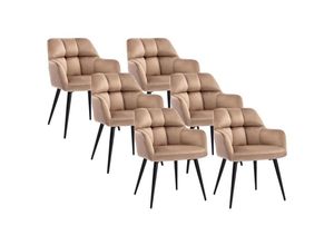 3666471024944 - Vente-unique - Stuhl 6er-Set - Samt & Metall - Beige - pega von Pascal morabito