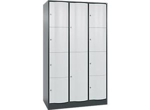 4064615907655 - Kombi-Schließfachschrank Resisto 3 Abteile 10 Fächer B 1148 x T 640 x H 1950 mm Anthrazitgrau Lichtgrau 4064615907655 - Kombi-Schließfachschrank Resisto 3 Abteile 10 Fächer B 1148 x T 640 x H 1950 mm Anthrazitgrau Lichtgrau