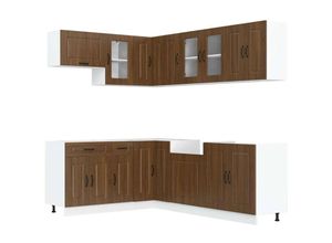 8721158504968 - Vidaxl - 11-tlg Küchenschrank-Set Braun Eichen-Optik Holzwerkstoff