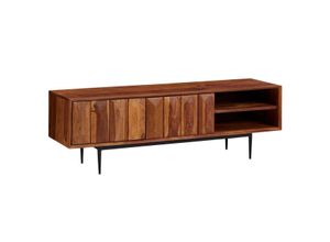 4251757703751 - WOHNLING TV Schrank 123x42x35 cm Lowboard Holz Fernsehkommode Fernsehschrank