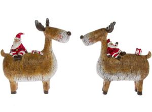 4250965957185 - Weihnachtsfigur MYFLAIR MÖBEL & ACCESSOIRES Weihnachtsdeko Dekofiguren Gr H 145 cm braun (braun rot) Weihnachtsengel Weihnachtsfiguren niedliche Rentiere mit Weihnachtsmännern