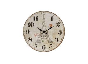 4250965945366 - Wanduhr MYFLAIR MÖBEL & ACCESSOIRES Eiffelturm III Wanduhren Gr B H 45 cm x 338 cm weiß Wanduhren analog 338 cm