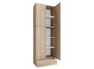 4051814413636 - Kleiderschrank Lona XXL Drehtüren Mit Schublade Sonoma-Eiche