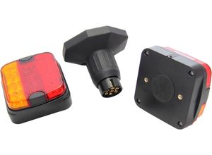 4042504203170 - Berger & Schröter Anhänger-Beleuchtungsset 7-polig Bremslicht Rückleuchte Blinker 12 V DC Bluetooth® Funk-Verbindung inkl Magnethalter