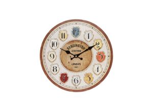 4250965953354 - Wanduhr MYFLAIR MÖBEL & ACCESSOIRES Wanja Wanduhren Gr B H 4 cm x 34 cm bunt (bunt weiß) Wanduhren weiß rund Ø 34 cm dekorativ in Küche & Wohnzimmer