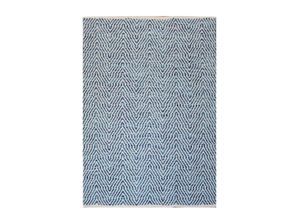 4056216448705 - Teppich KAYOOM Aperitif 410 Teppiche Gr B L 160 cm x 230 cm 7 mm 1 St blau Baumwollteppiche weiche Haptikfusselarm für Allergiker & Fußbodenheizung geeignet