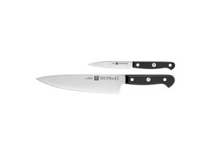 4009839385858 - Messer-Set ZWILLING Gourmet Kochmesser-Sets silberfarben (schwarz silberfarben) Made in Germany FRIODUR eisgehärtete Klingen Sonderschmelze