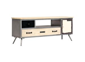 8718475601845 - Bonnevie - TV-SchrankTV-Möbel Mangoholz Massiv und Stahl 120 x 30 x 45 cm vidaXL