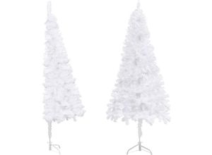 8720286364482 - Künstlicher Eck-Weihnachtsbaum，Kunstbaum Weiß 150 cm PVC vidaXL