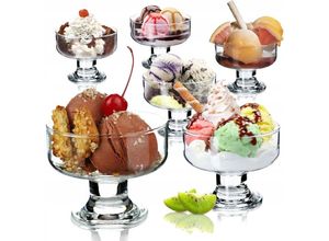 5903699432006 - Eisbecher Glas Set Eisschalen Dessertgläser mit Fuß Eisgläser Dessertschalen für Eiscreme - Kadax